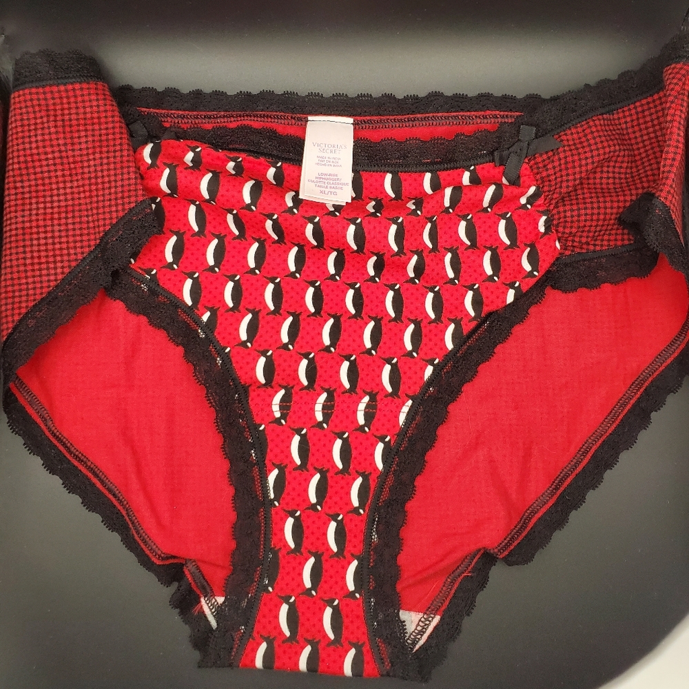 Victoria's Secret Red and Black Penguin Panties